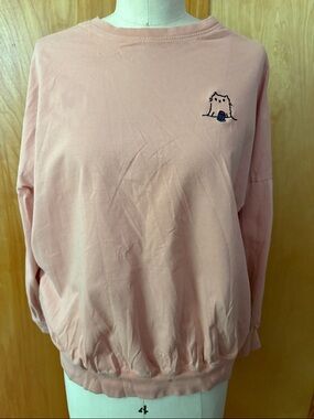 Plain kotton sweatshirt with cat size m
